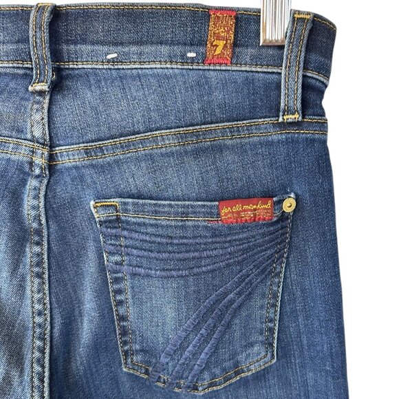 7FAMK Dojo Jeans Dark Wash Denim Flare Leg Size 25 7 for all Mankind - Picture 5 of 6